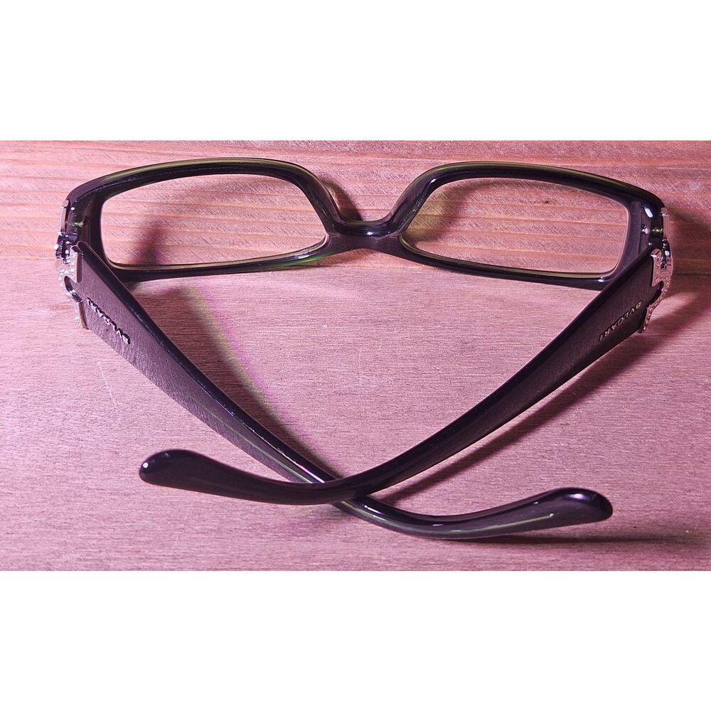 BVLGARI 473-B Eyeglasses Frames Green Rhinestone 51-15-135 Italy Designer Luxury - Picture 6 of 10